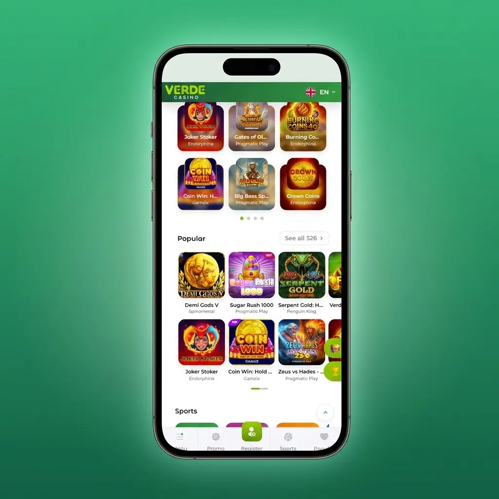 Schermata di login Verde Casino con modulo per email, password e verifica in due passaggi per accedere al profilo