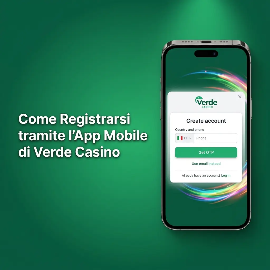 Guida registrazione app mobile Verde Casino su smartphone iOS e Android con passaggi semplici